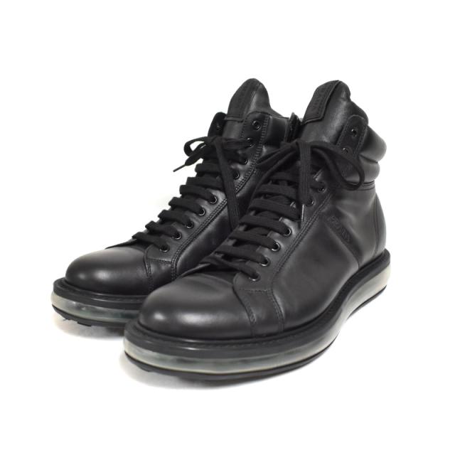 中古】プラダ PRADA サイドジップ レザー ロゴ エアソール 中古】プラダ PRADA サイドジップ レザー ロゴ エアソール