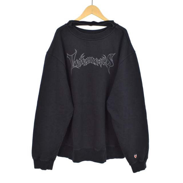 【中古】ヴェトモン ベトモン VETEMENTS チャンピオン Champion 16SS メタルロゴ スウェット トレーナー S 黒 ブラック SS16TP12 ☆AA★_1