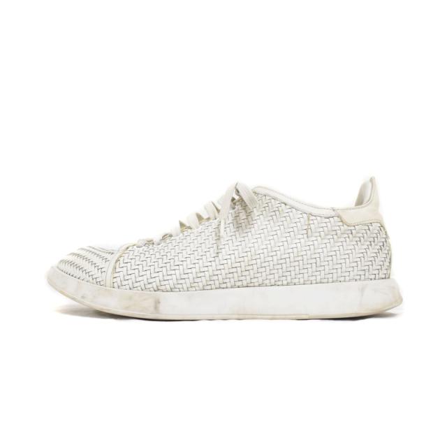 【中古】ベルルッティ Berluti Stellar braided leather sneakers スニーカー ローカット レザー 8 白 ホワイト