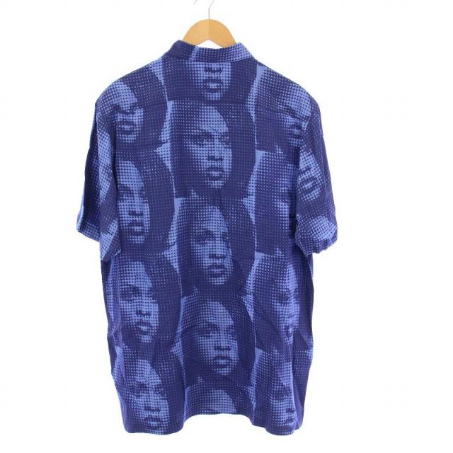 【中古】シュプリーム SUPREME 22SS LIL KIM SHIRT シャツ 半袖 総柄 L 青 /KH ☆AA★ メンズ_1