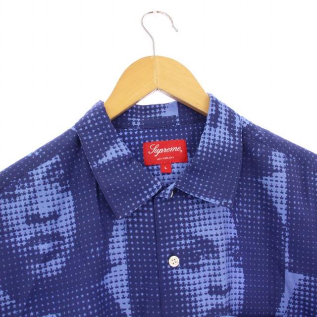 【中古】シュプリーム SUPREME 22SS LIL KIM SHIRT シャツ 半袖 総柄 L 青 /KH ☆AA★ メンズ_3