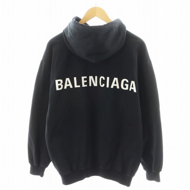 中古】バレンシアガ BALENCIAGA パーカー プルオーバー ロゴ S 中古】バレンシアガ BALENCIAGA パーカー プルオーバー ロゴ S