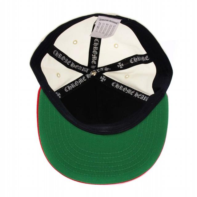 【中古】クロムハーツ CHROME HEARTS VINYHEART BASEBALLCAP ベースボールキャップ 野球帽 クロス 59.6cm 赤 白