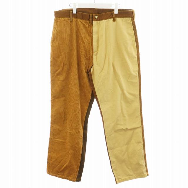 【中古】マルニ MARNI × カーハート 23SS カラーブロックパンツ COLOUR BLOCK TROUSERS PANT 切替 XL ベージュ 茶