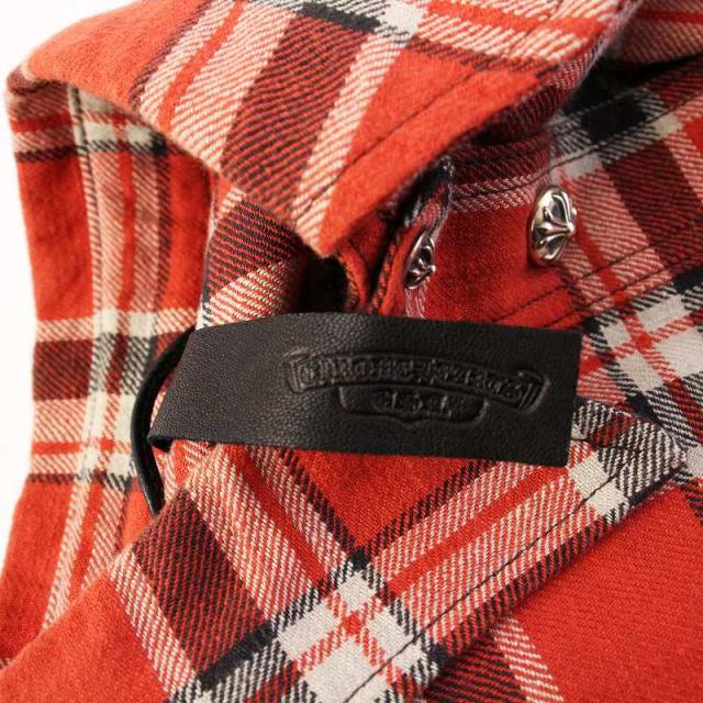 中古】クロムハーツ CHROME HEARTS アームロゴプリントチェックシャツ