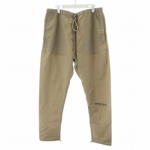 【中古】エフオージー エッセンシャルズ FOG ESSENTIALS イージーパンツ ロゴ ナイロン XL ライトベージュ