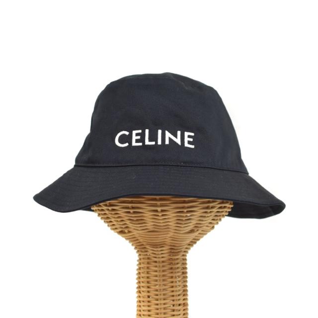 【中古】セリーヌ CELINE バケットハット ロゴ刺? 帽子 L 黒 ブラック 2AUO4968P レディース 中古】セリーヌ CELINE バケットハット ロゴ刺? 帽子 L 黒 ブラック