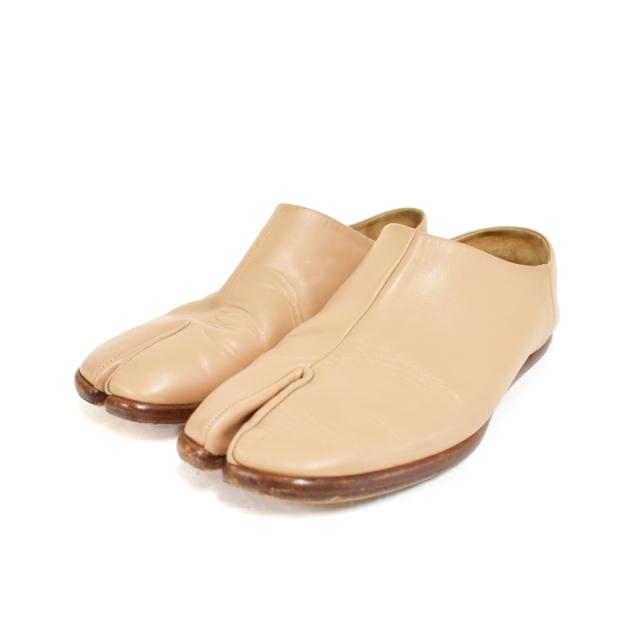 【中古】メゾンマルジェラ 22 Maison Margiela 22 足袋バブーシュ レザーシューズ スリッポン 41 ベージュ メンズ