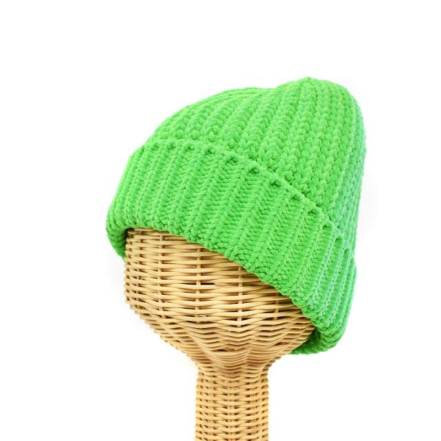 【中古】ボッテガヴェネタ BOTTEGA VENETA ニットキャップ ニット帽 ビーニー 帽子 M 緑 グリーン 689199 V1MS0