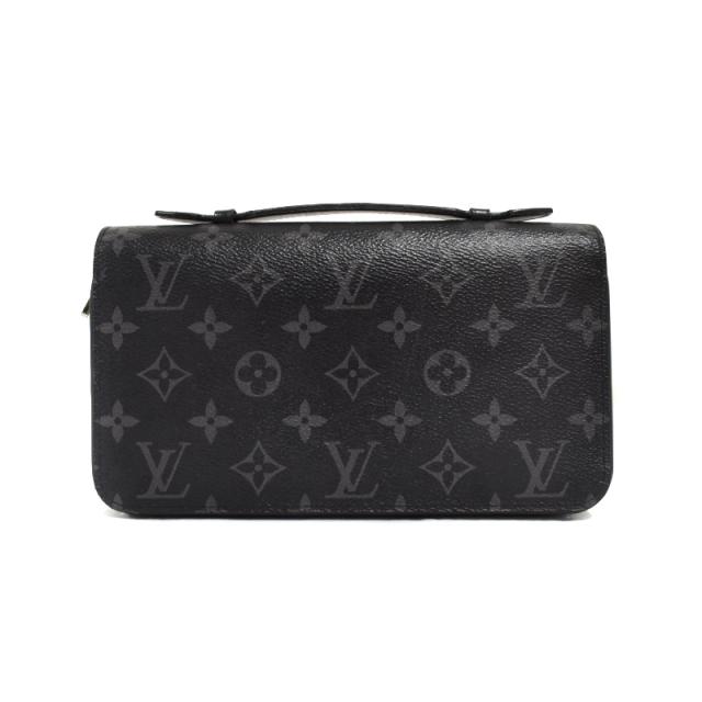 【中古】ルイヴィトン LOUIS VUITTON モノグラム エクリプス ジッピーXL ラウンドジップ ウォレット 財布 黒 M61698