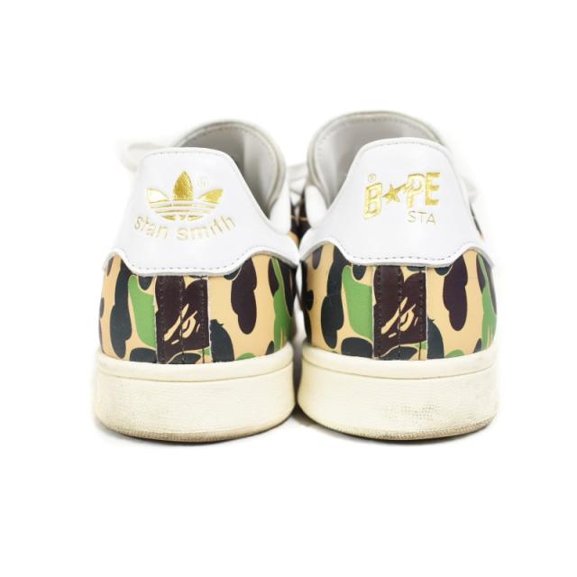 【中古】adidas originals × A BATHING APE STAN SMITH ABC CAMO スタンスミス スニーカー カモフラ 25.5cm IG8949