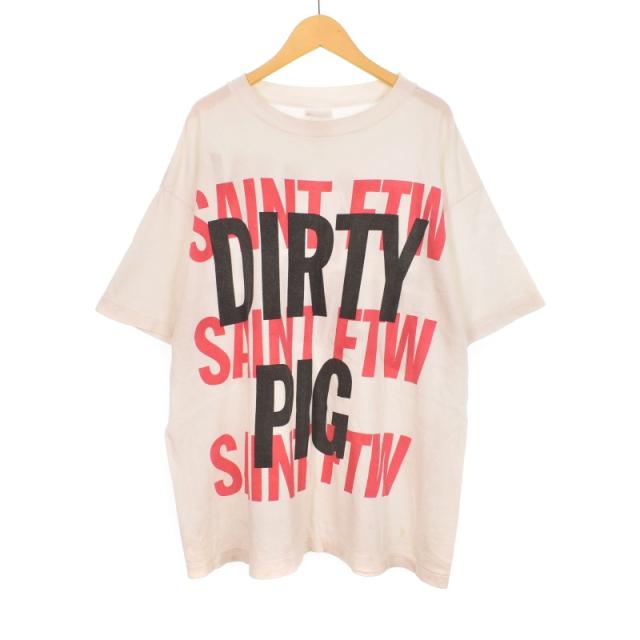 【中古】セントマイケル SAINTMICHAEL 25SS DIRTY PIG SS TEE Tシャツ 半袖 プリント ダーティ加工 SM-HR8-0000-021