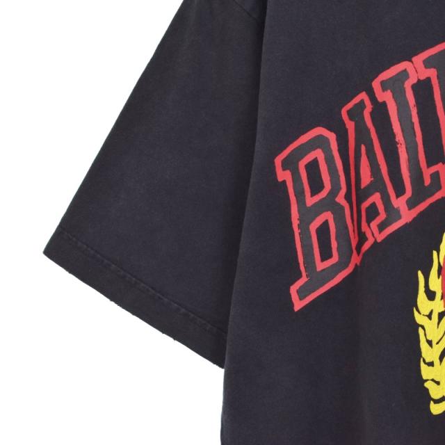 【中古】バレンシアガ BALENCIAGA 23SS カレッジプリント ミディアムフィット Tシャツ 半袖 ダメージ加工 XS 739784_5