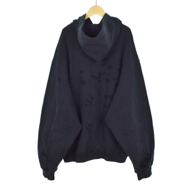 中古】バレンシアガ BALENCIAGA 21SS DESTROYED HOODIE デストロイ加工