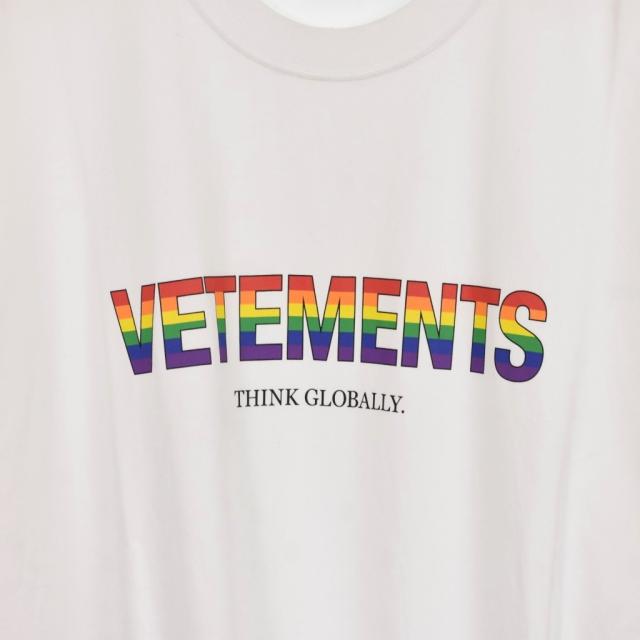 中古】ヴェトモン VETEMENT 21AW レインボー ThinkGlobally ロゴ