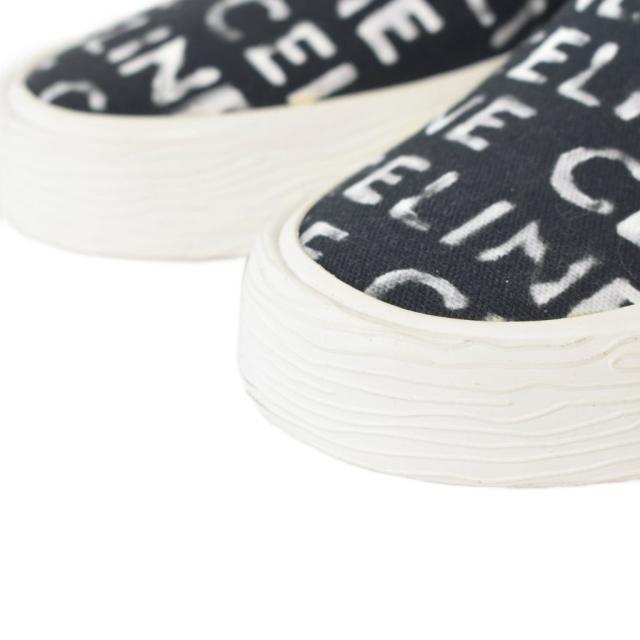 【中古】セリーヌ CELINE ELLIOT エリオット スリッポン ロゴ 40 黒 ブラック ☆AA★ 中古】セリーヌ CELINE ELLIOT エリオット スリッポン ロゴ 40 黒