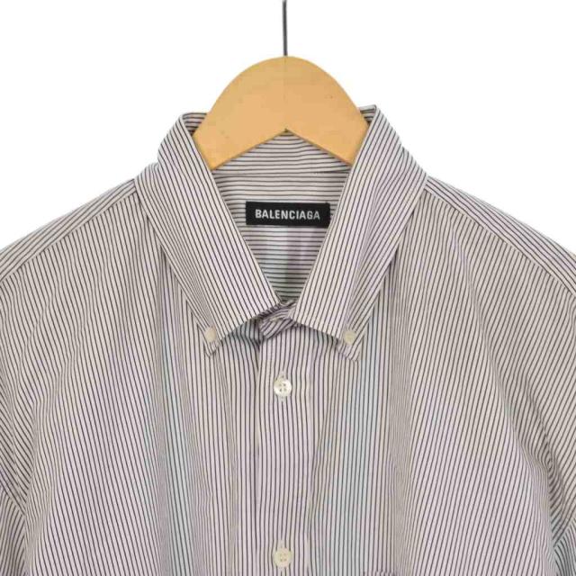 中古】バレンシアガ BALENCIAGA 19SS バックロゴプリント ボタンダウン