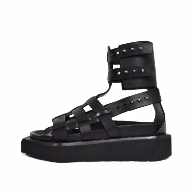 【中古】リックオウエンス Rick Owens Turbo Cyclop Sandals プラットフォーム サンダル 40 黒 ブラック RU01B1879LE_1
