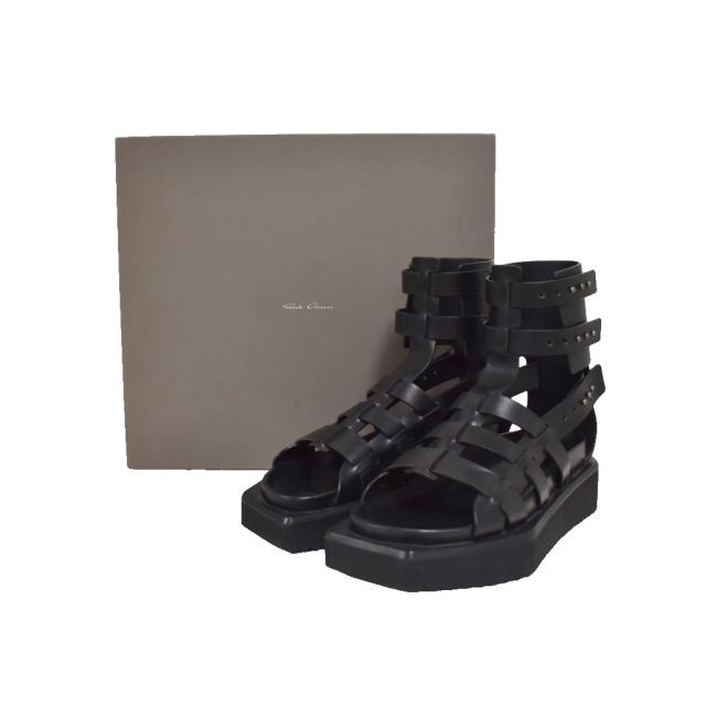 【中古】リックオウエンス Rick Owens Turbo Cyclop Sandals プラットフォーム サンダル 40 黒 ブラック RU01B1879LE_8