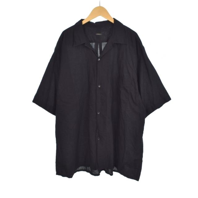 【中古】コモリ COMOLI 24SS KADHI コットン 半袖 オープンカラーシャツ 4 黒 ブラック Z01-02017 メンズ