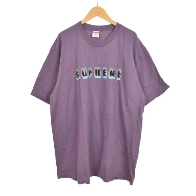 【中古】シュプリーム SUPREME 23FW Stencil Tee ステンシル Tシャツ 半袖 ロゴ プリント XL 紫 パープル メンズ
