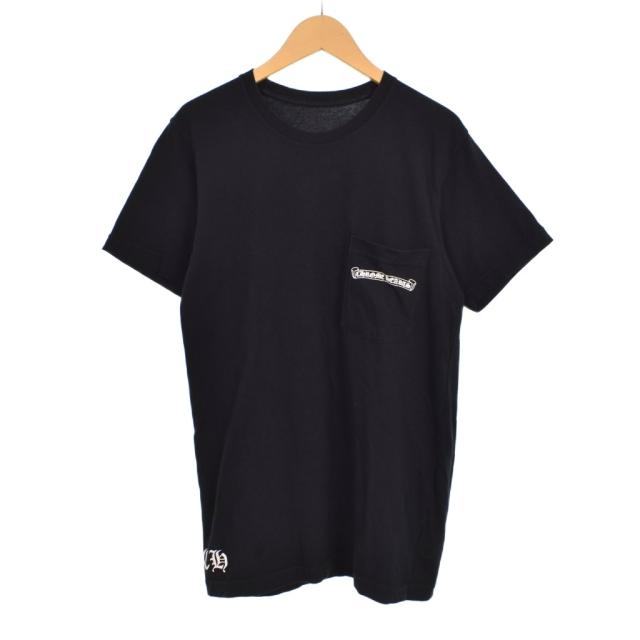 【中古】クロムハーツ CHROME HEARTS 5Pスター スクロールラベルプリント Tシャツ 半袖 S 黒 ブラック ☆AA★