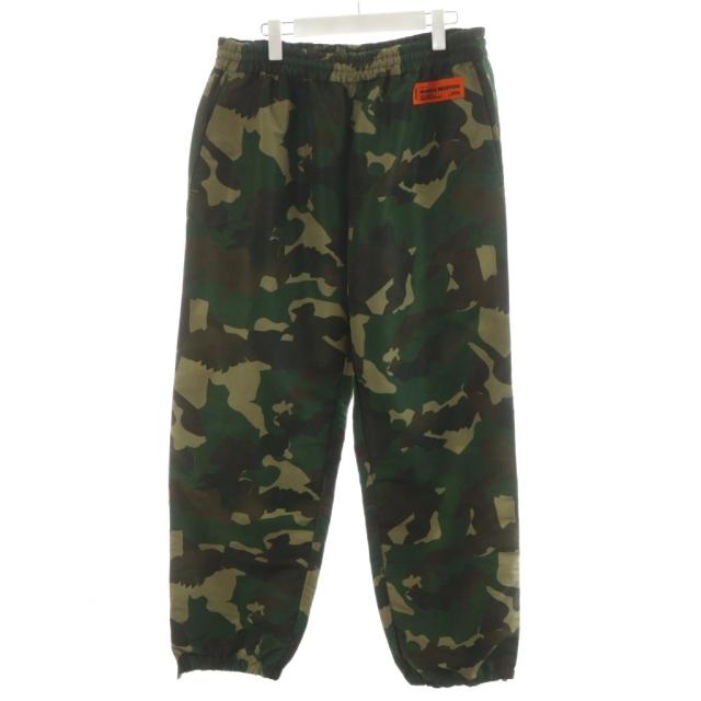 【中古】未使用品 ヘロンプレストン HERON PRESTON ジョガーパンツ ロゴ カモフラ 迷彩柄 L カーキ HMCJ008F22FAB001