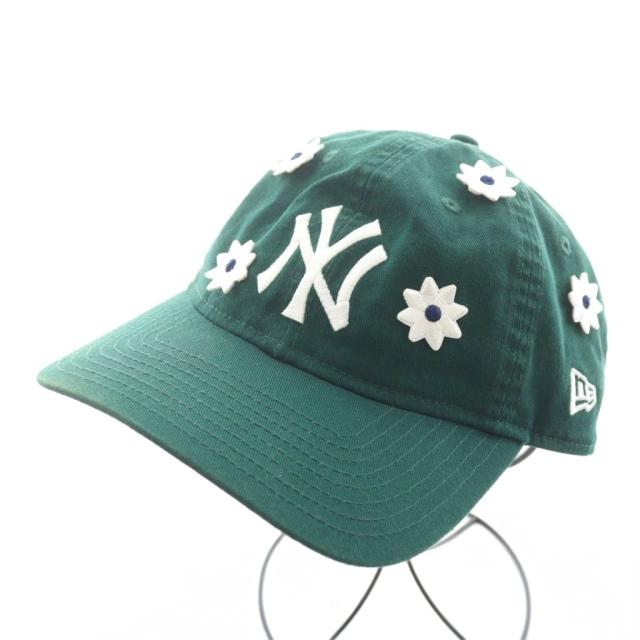 【中古】ニューエラ NEW ERA × ニックギア NICK GEAR 3D Flower Cap キャップ 帽子 ロゴ 花柄 刺繍 緑