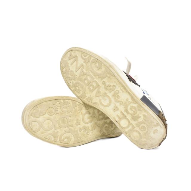 【中古】ドルチェ&ガッバーナ ドルガバ DOLCE&GABBANA ポルトフィーノシリーズ ナッパカーフスキン スニーカー 6 白_4