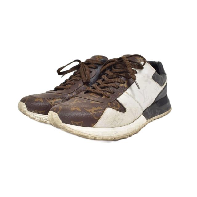 【中古】ルイヴィトン LOUIS VUITTON ランアウェイライン モノグラム スニーカー 切替 5.5 茶 ブラウン ☆AA★ メンズ_1