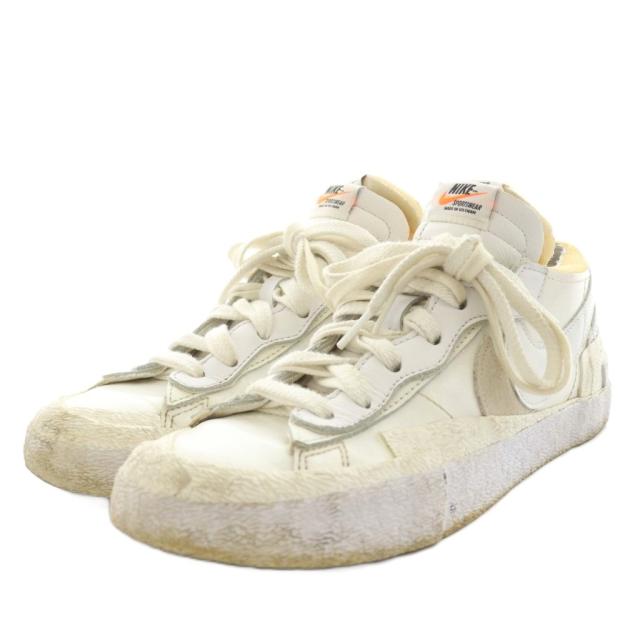 【中古】ナイキ NIKE × サカイ sacai ブレーザー ロー BLAZER LOW スニーカー シューズ US8.5 26.5cm 白 DM6443-100