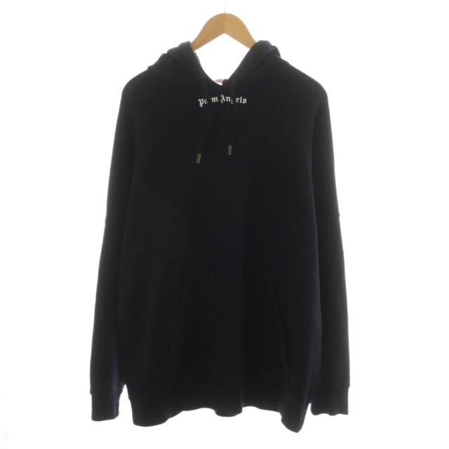 【中古】パームエンジェルス PALM ANGELS パーカー プルオーバー ロゴ プリント コットン L 黒