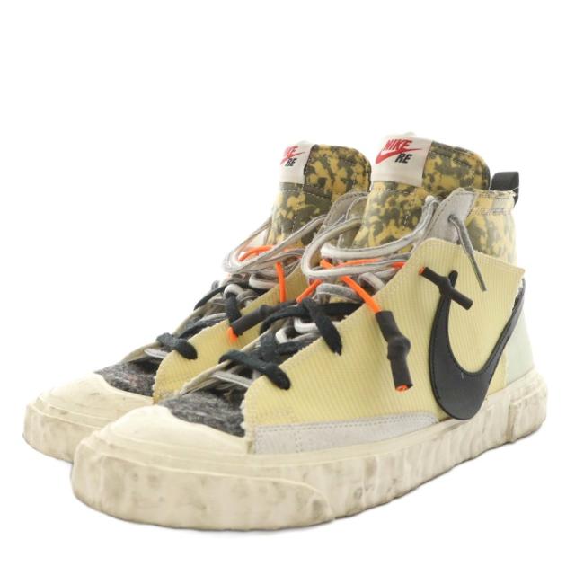 【中古】ナイキ NIKE × レディーメイド BLAZER MID スニーカー シューズ US9 27.0cm ベージュ 白 CZ3589-100
