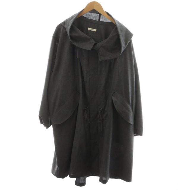 【中古】インテリム interim コート ロング フード ウール 4 グレー IT22S359ELB /AN32 メンズ