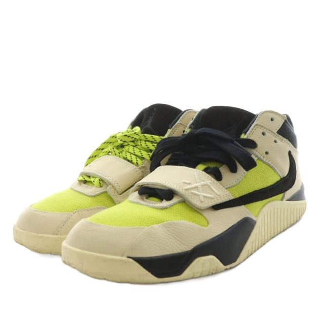 【中古】ナイキ × トラヴィス スコット ジャンプマンジャック スニーカー US11 29.0cm 黄緑 ベージュ 黒 FZ8117-102
