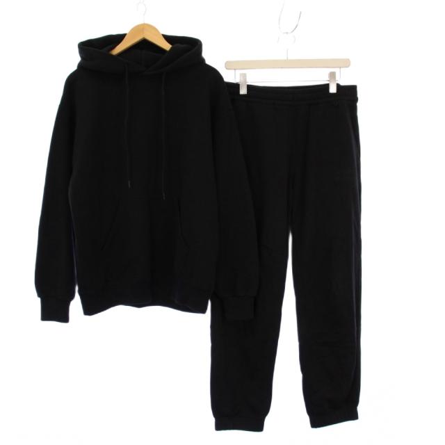 【中古】ザエンノイプロフェッショナル 22AW スウェット セットアップ パーカー ジョガーパンツ イージー ロゴ M 黒