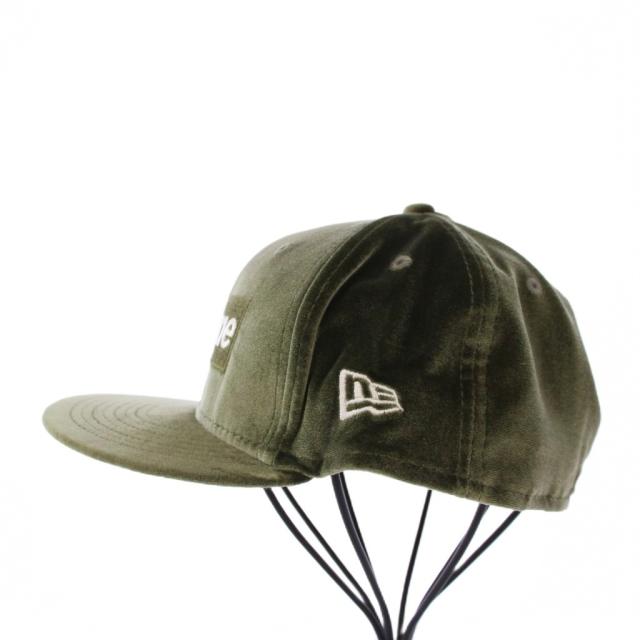 【中古】シュプリーム ニューエラ 22SS ベロアボックスロゴ ベースボールキャップ 野球帽 59.6cm カーキ /KH メンズ