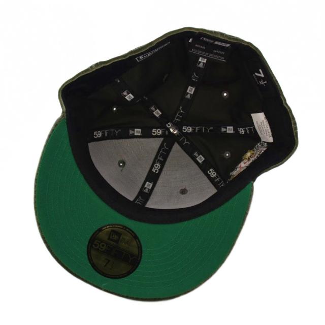 【中古】シュプリーム ニューエラ 22SS ベロアボックスロゴ ベースボールキャップ 野球帽 59.6cm カーキ /KH メンズ