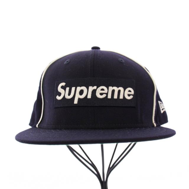 【中古】シュプリーム ニューエラ ボックスロゴ パイピング ベースボールキャップ 野球帽 59.6cm 紺 /KH メンズ