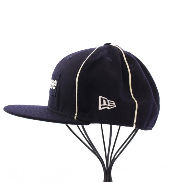 【中古】シュプリーム ニューエラ ボックスロゴ パイピング ベースボールキャップ 野球帽 59.6cm 紺 /KH メンズ