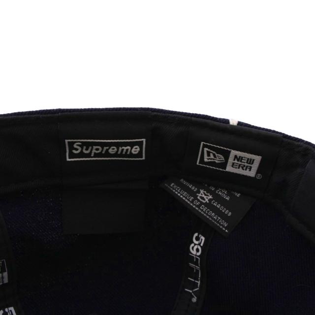【中古】シュプリーム ニューエラ ボックスロゴ パイピング ベースボールキャップ 野球帽 59.6cm 紺 /KH メンズ