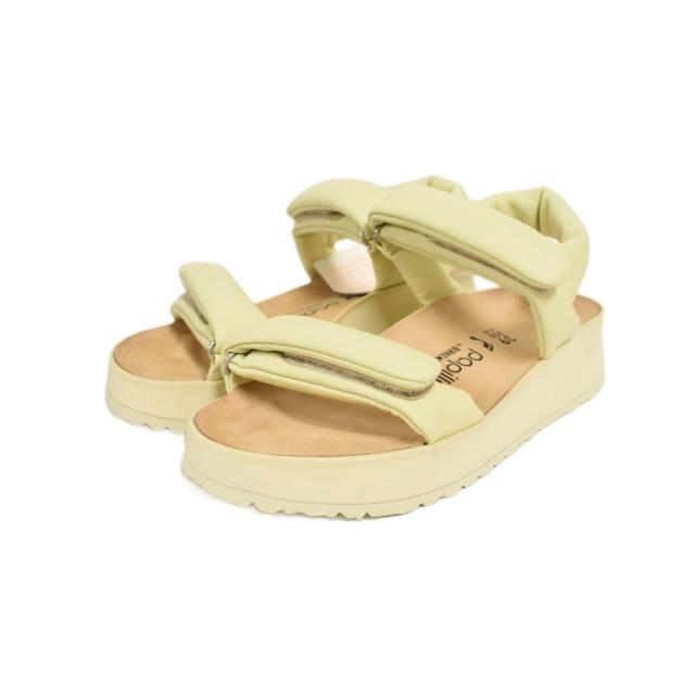 【中古】未使用品 パピリオ Papillio by BIRKENSTOCK ビルケンシュトック THEDA サンダル 39 黄 イエロー レディース