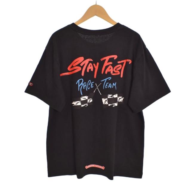 【中古】クロムハーツ CHROME HEARTS MATTY BOY PPO STAY FAST RACE TEAM Tシャツ 半袖 プリント L 黒 ブラック 中古】クロムハーツ CHROME HEARTS MATTY BOY PPO STAY FAST RACE TEAM