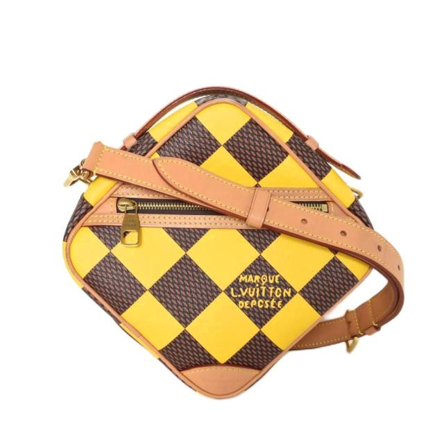 【中古】ルイヴィトン LOUIS VUITTON ダミエ ポップ チェス メッセンジャー ショルダーバッグ 黄 イエロー N40562