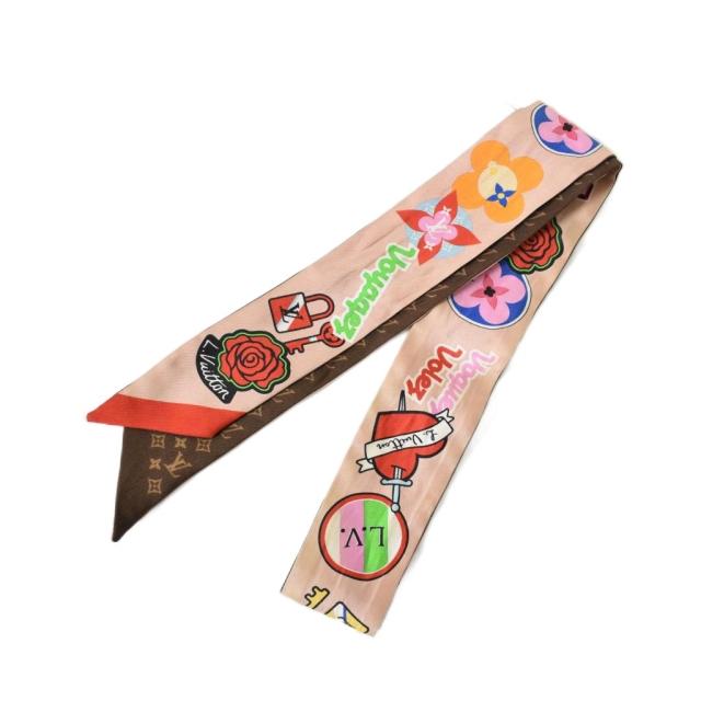 【中古】ルイヴィトン LOUIS VUITTON バンドーBB LVストーリーズ パッチーズ スカーフ モノグラム シルク M71197