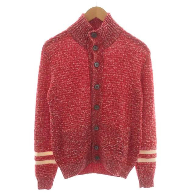 【中古】ザノーネ ZANONE ニットカーディガン コットン 麻 リネン混 46 赤 レッド 7ETIJP1 /AN16 メンズ