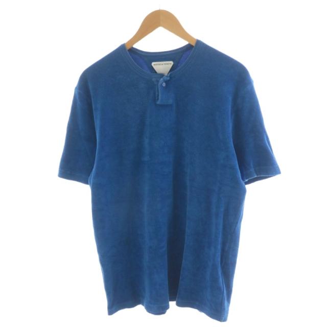 【中古】ボッテガヴェネタ BOTTEGA VENETA Tシャツ カットソー 半袖 ヘンリーネック L 青 ブルー 656849 /AN51 メンズ