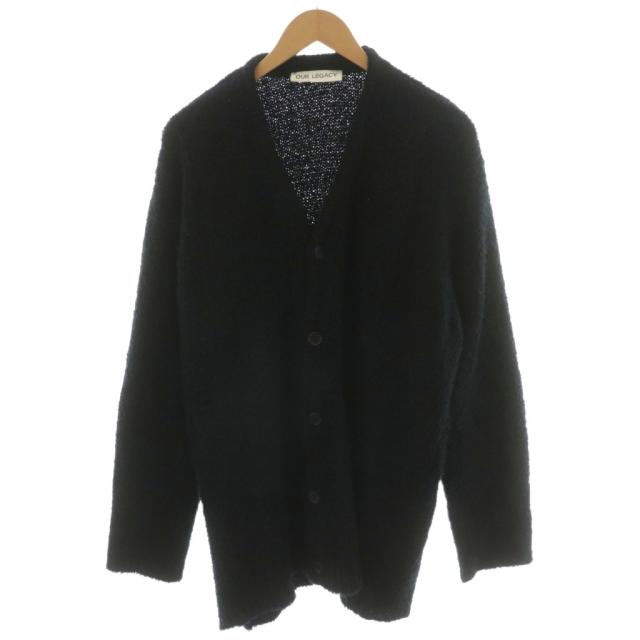 【中古】アワーレガシー OUR LEGACY ニットカーディガン ロング丈 コットン 48 黒 ブラック M2223BBC