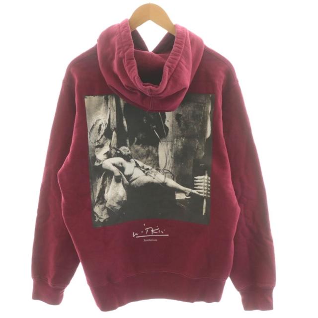 【中古】シュプリーム SUPREME Joel-Peter Witkin パーカー プルオーバー ロゴ プリント M 赤 レッド