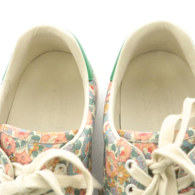 【中古】グッチ × リバティ エース フローラル スニーカー シューズ 花柄 ロゴ 7.5 ピンク 緑 グリーン 636357 中古】グッチ × リバティ エース フローラル スニーカー シューズ 花柄